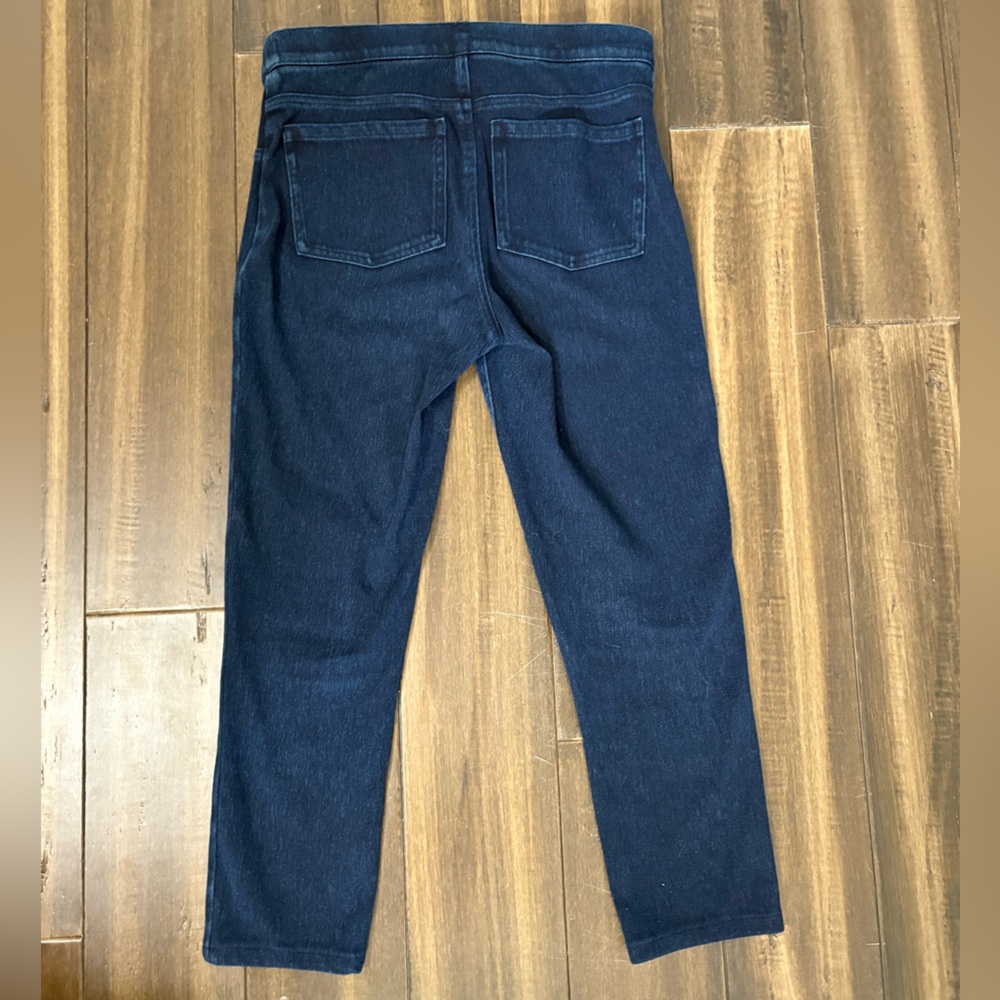 SPANX Sz S Blue Denim Jeggings High Rise Elastic Waist Skinny Fit Faux Pockets - Picture 8 of 8